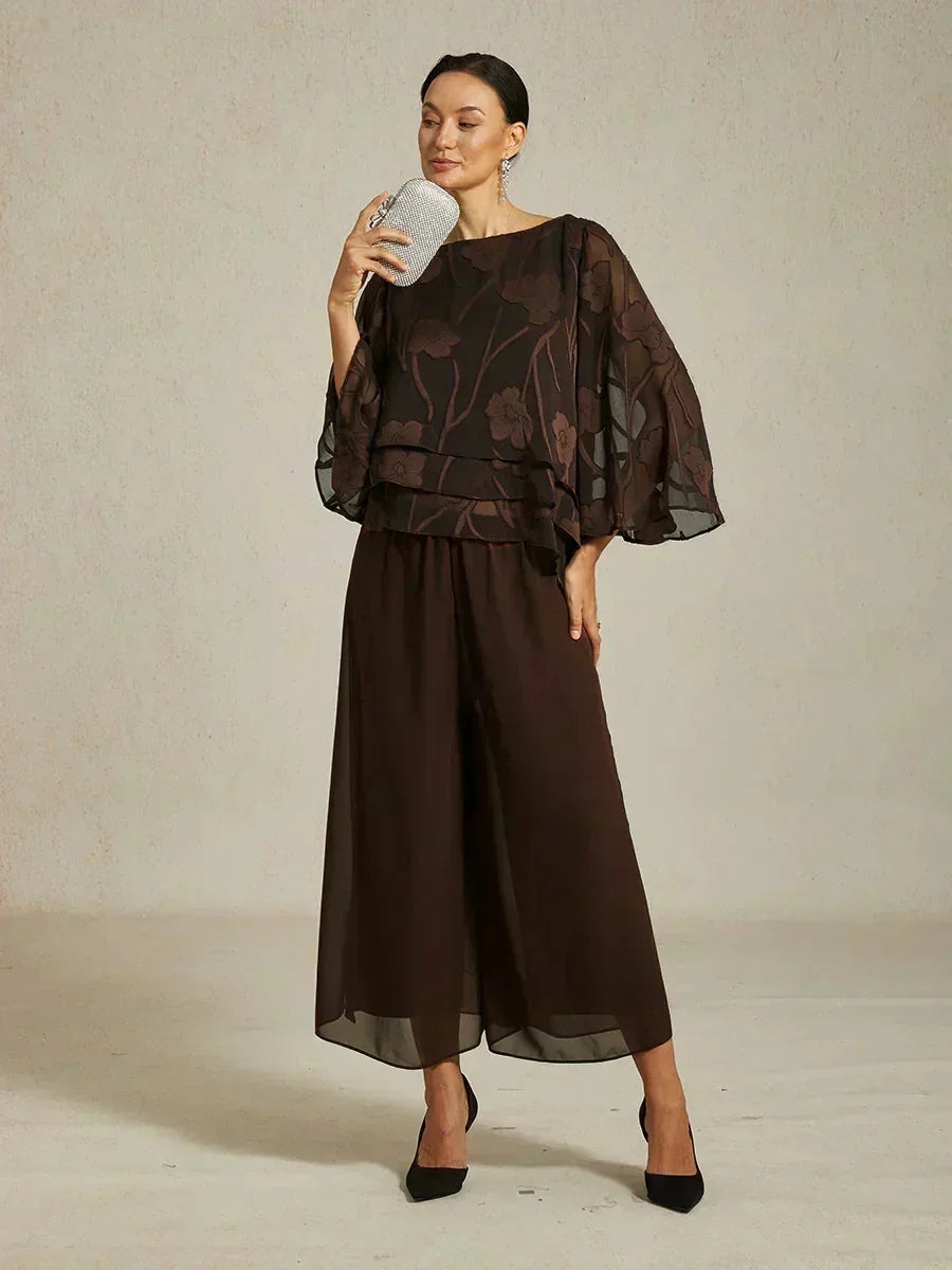 Pantalons droits courts avec une couche de chiffon