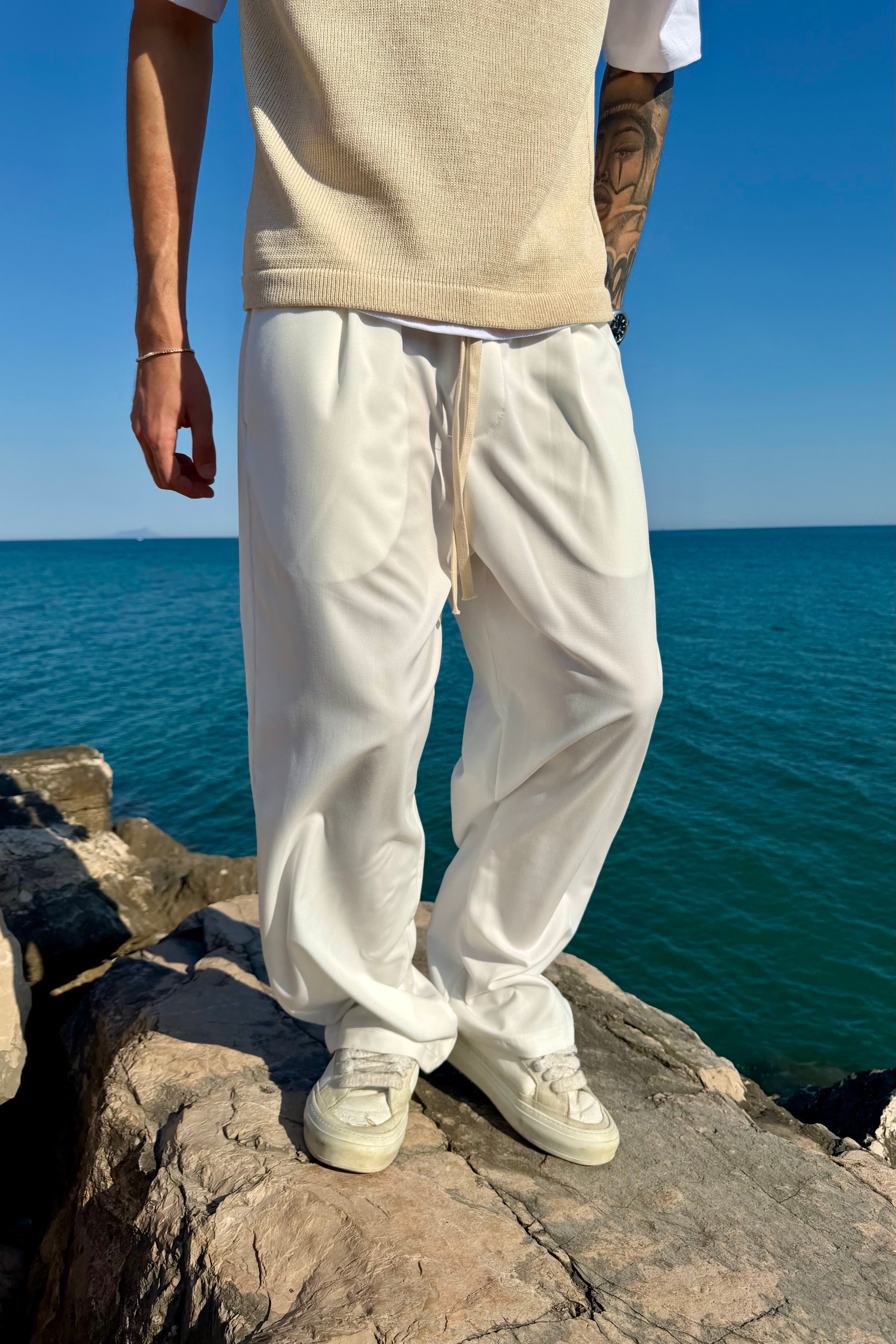Pantalon Élégant Blanc