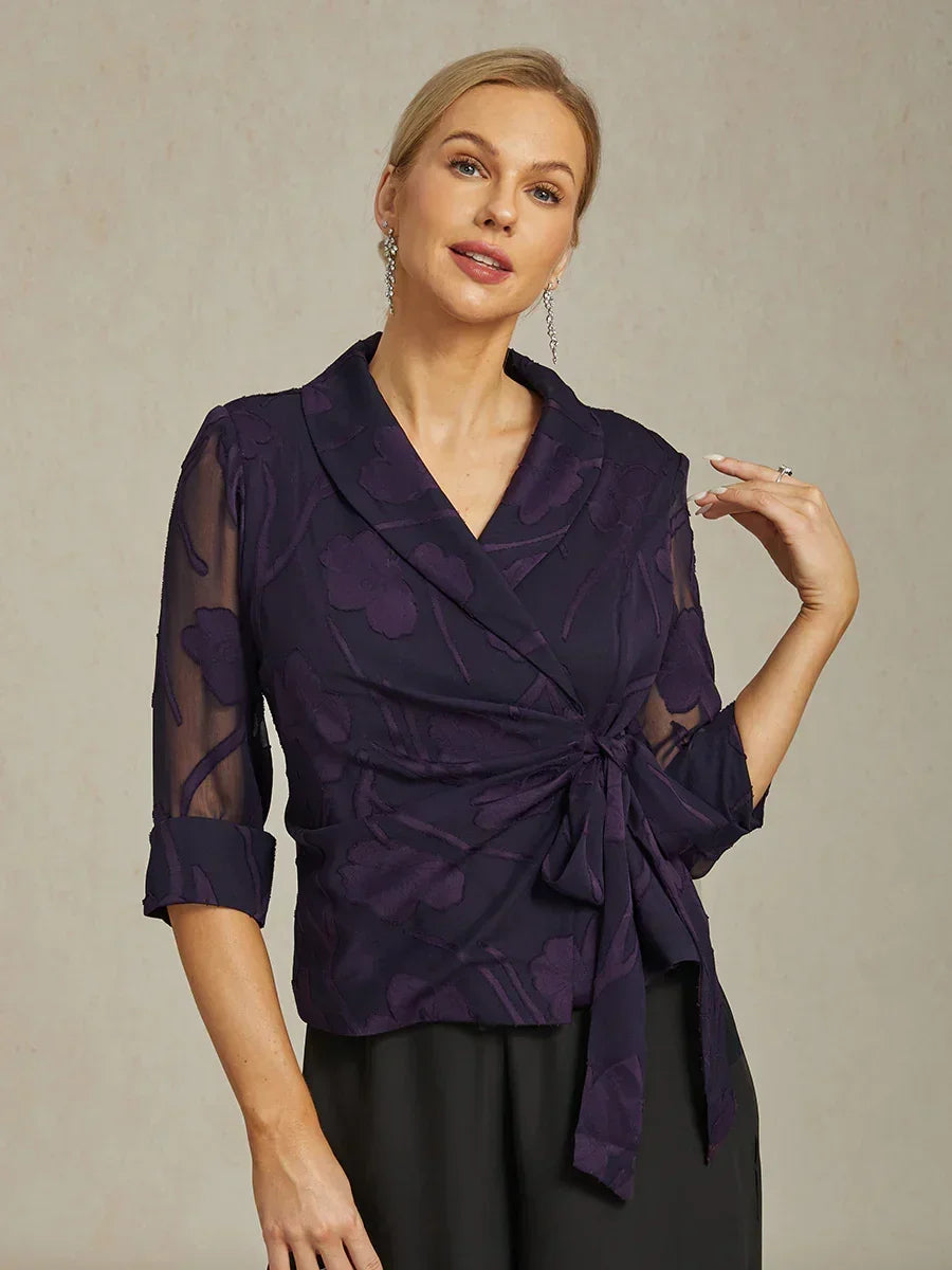 Chemise élégante en chiffon fleuri