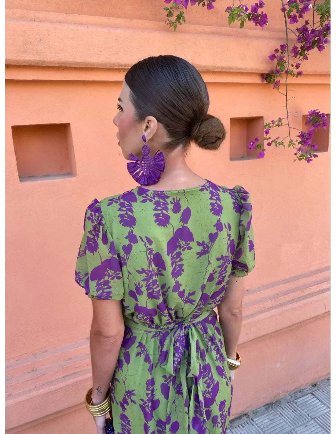 Vola - Robe midi femme avec imprimé tourné
