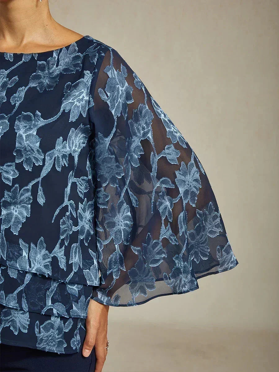 Chemise en chiffon floral avec col bateau
