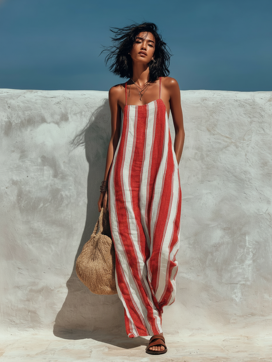 Ensemble en tricot avec bretelles pour femmes, style vacances MDZ1085B0Y