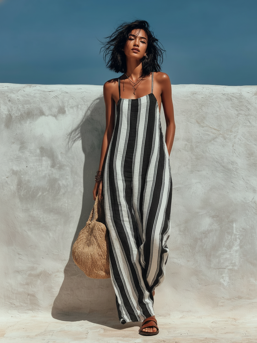 Ensemble en tricot avec bretelles pour femmes, style vacances MDZ1085B0Y