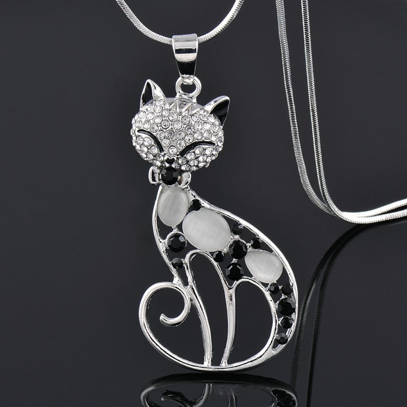 Pendentif chat d'amour en argent sterling