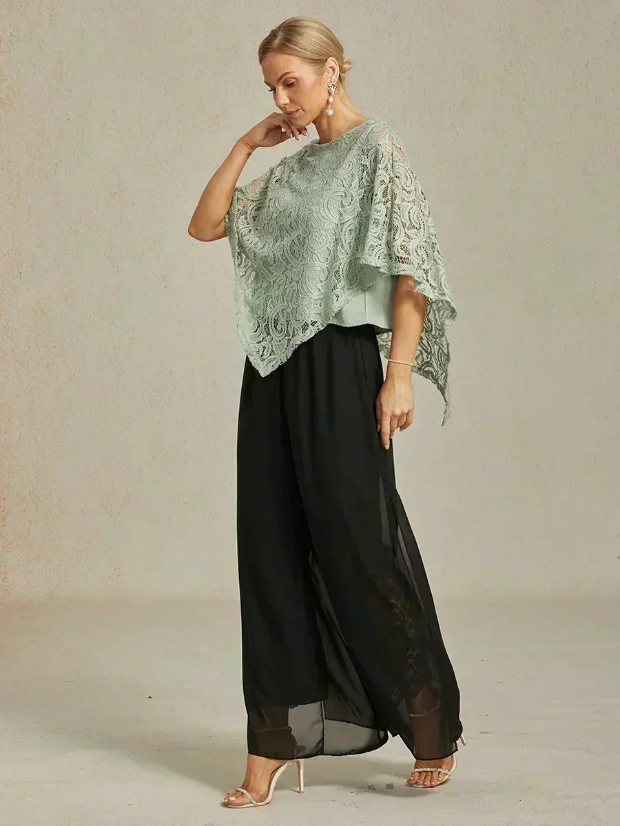Pantalons droits avec une couche de chiffon