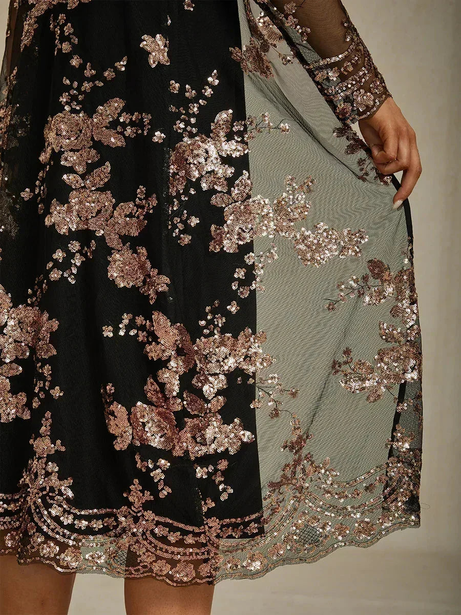 Robe blazer vintage avec broderies en sequins