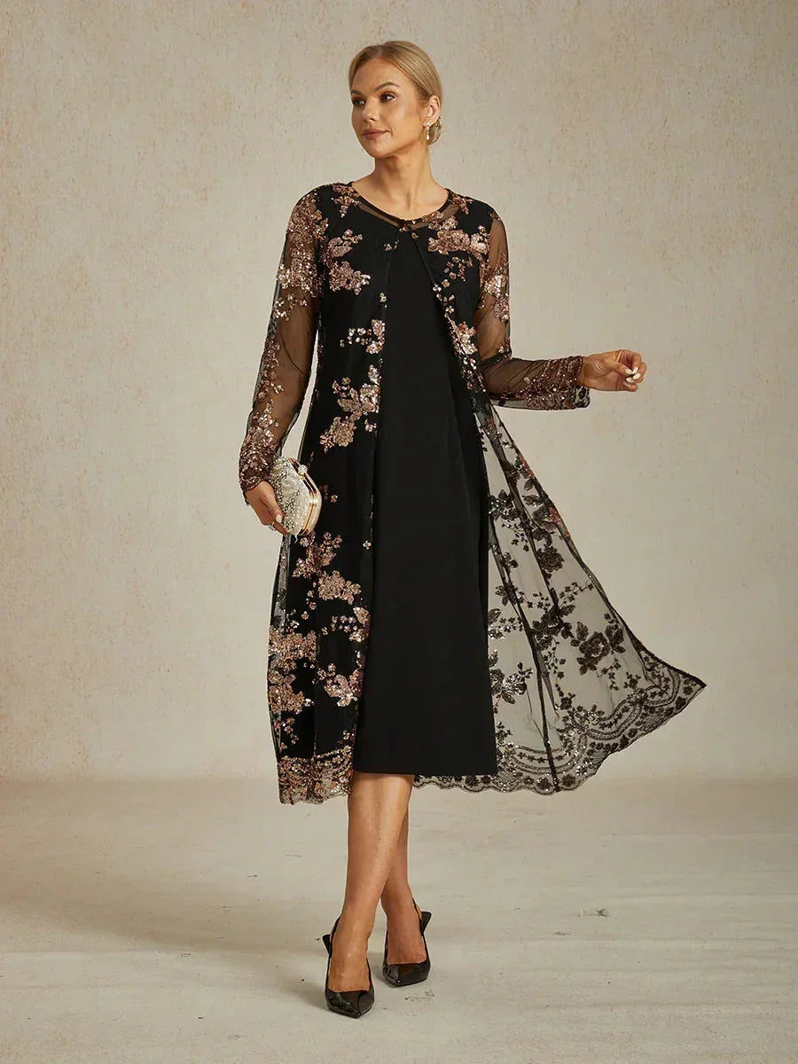 Robe blazer vintage avec broderies en sequins
