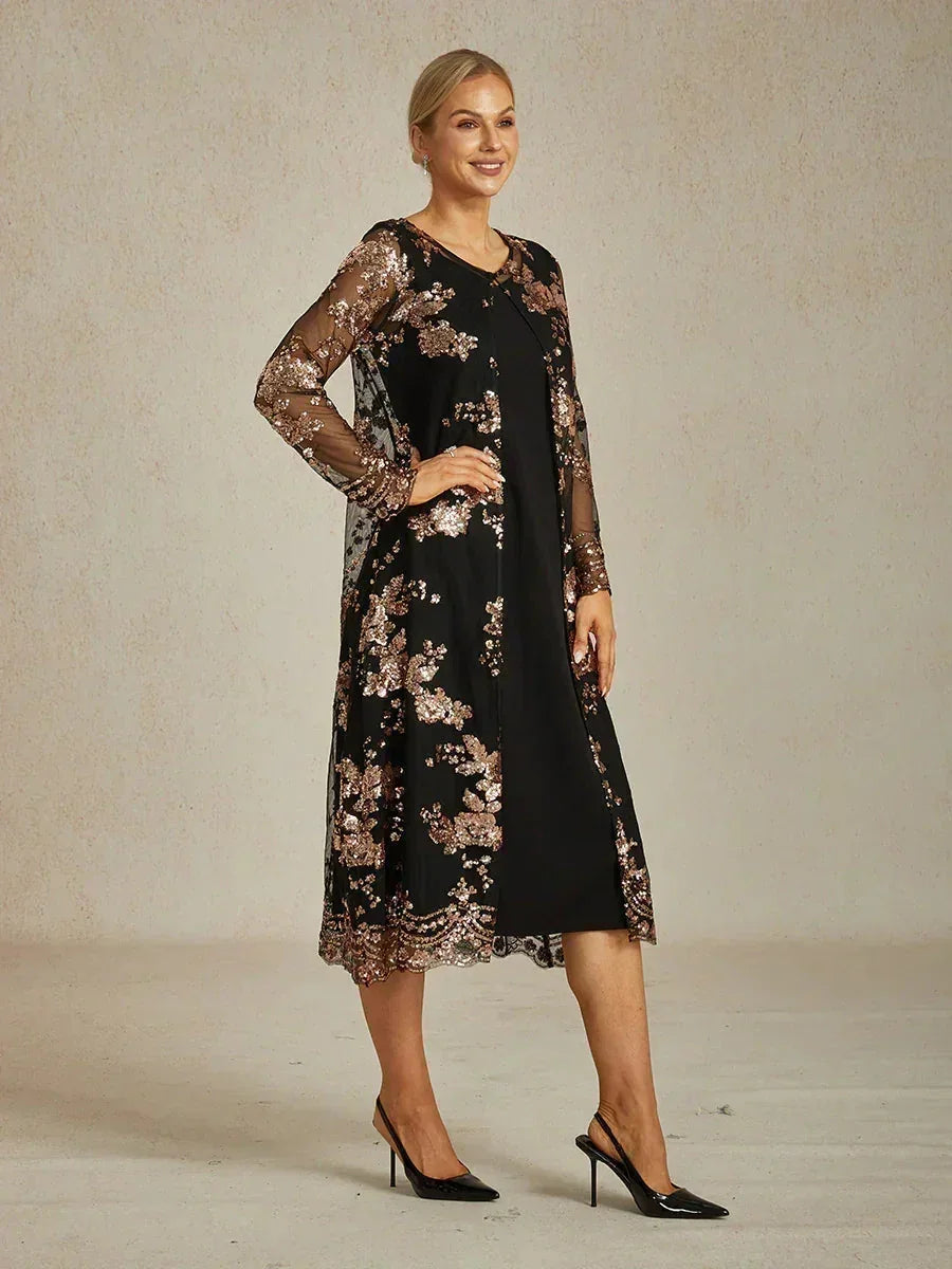 Robe blazer vintage avec broderies en sequins