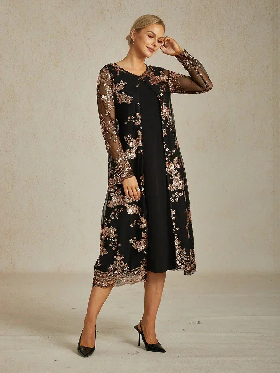 Robe blazer vintage avec broderies en sequins