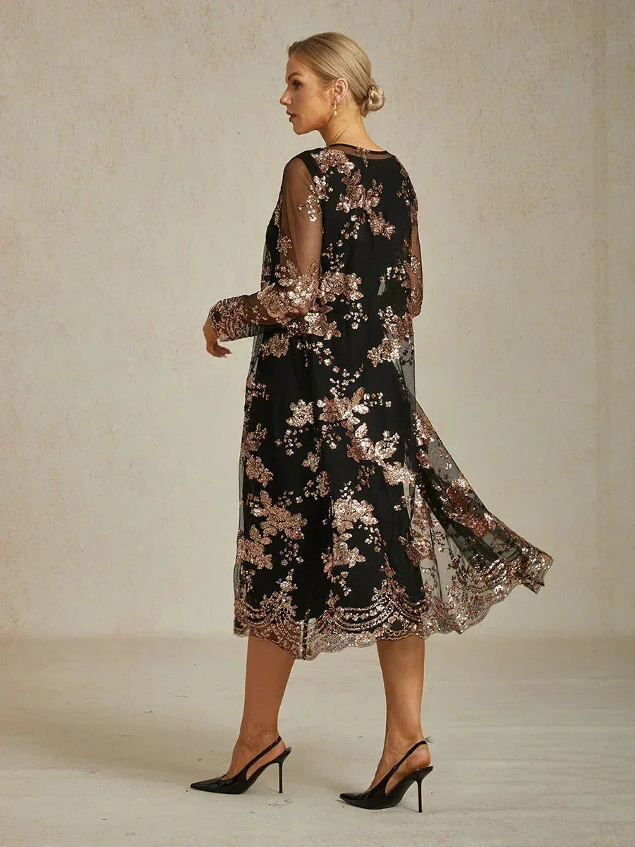 Robe blazer vintage avec broderies en sequins