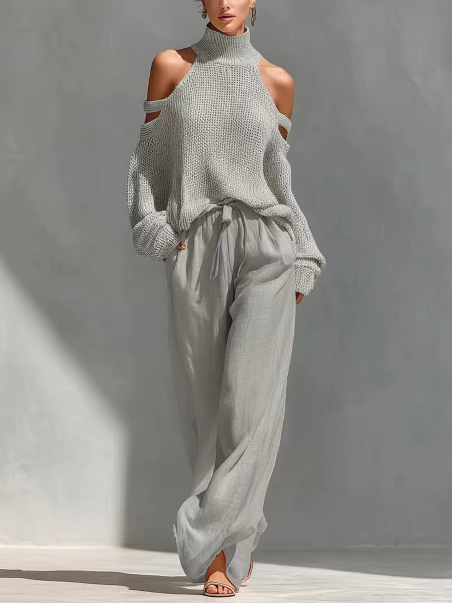 Ensemble en tricot et lin tendance