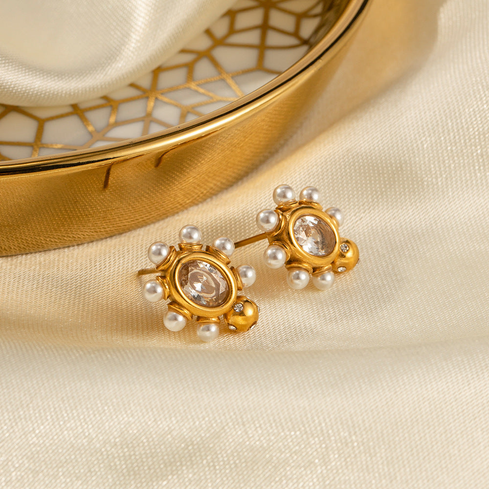 Boucles d'oreilles en or avec perle