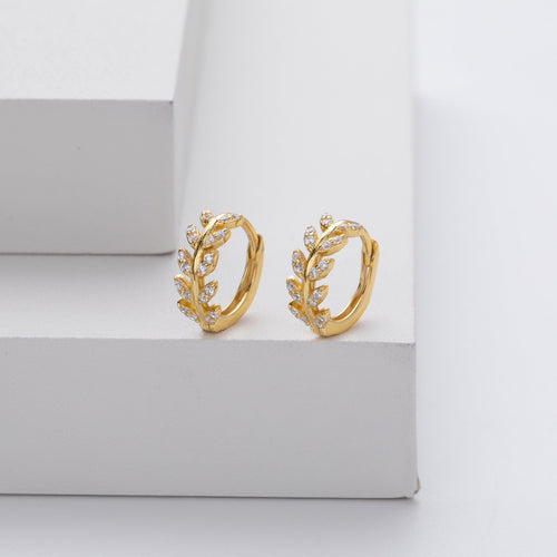 Boucles d'oreilles en argent en forme de feuille