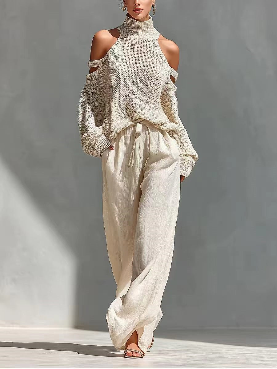 Ensemble en tricot et lin tendance