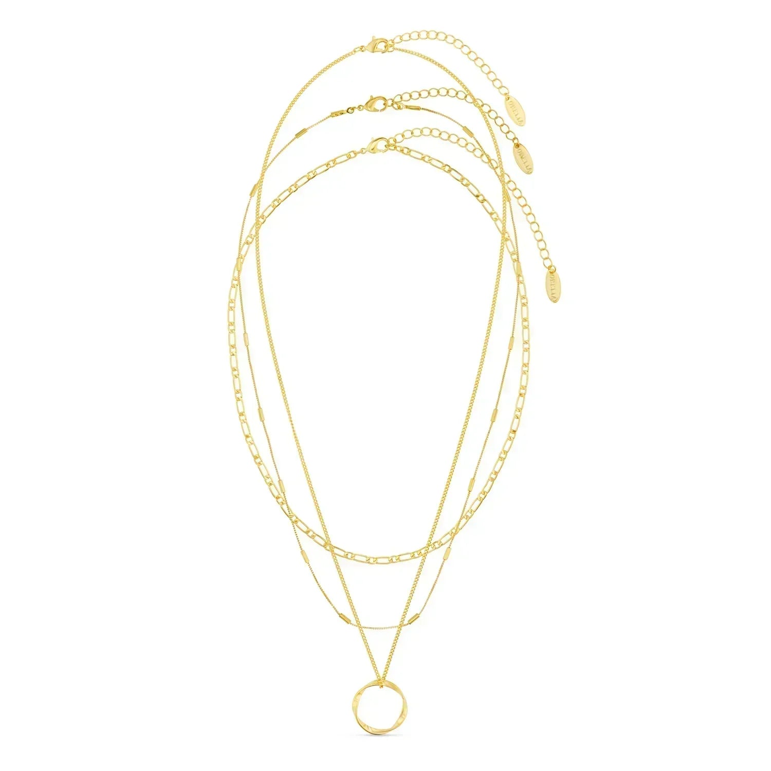 Bracelet avec un anneau ouvert en trois rangées d'or
