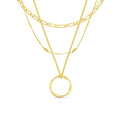 Bracelet avec un anneau ouvert en trois rangées d'or