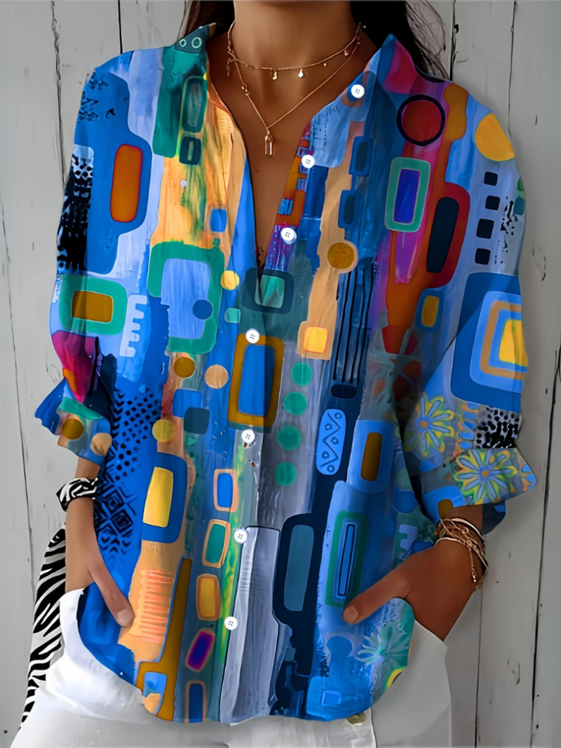 Catalina | Chemise à boutons artistique et vibrante