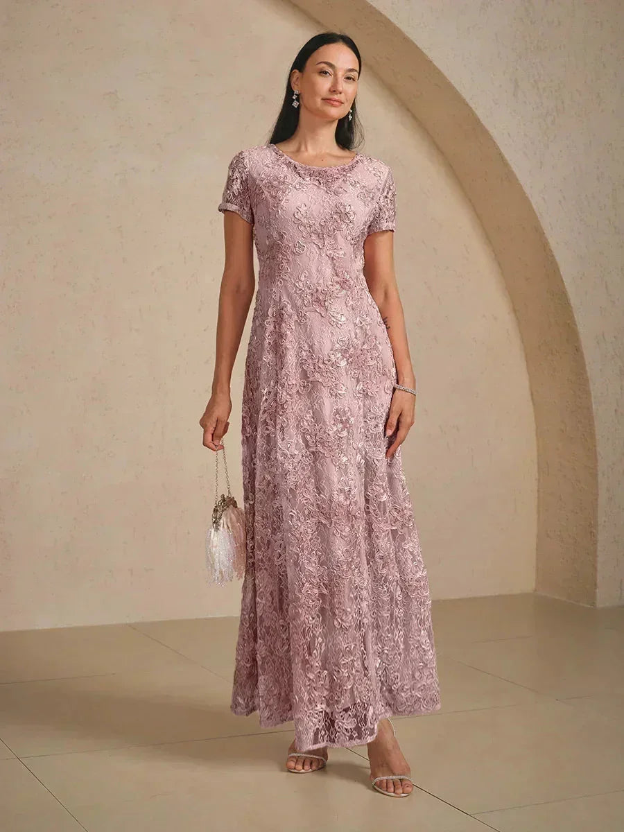 Robes A-Line en dentelle avec décorations en sequins