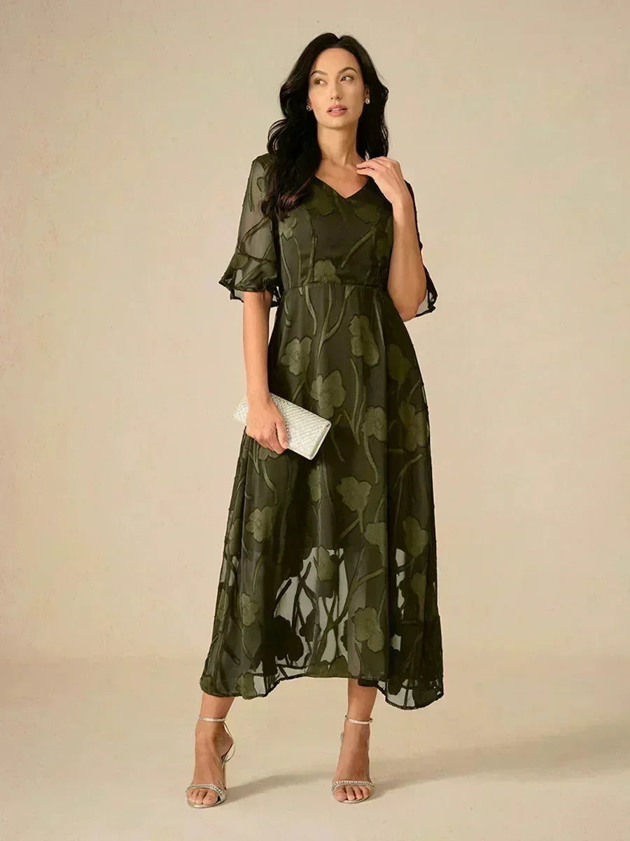 Robes maxi en dentelle avec manches douces
