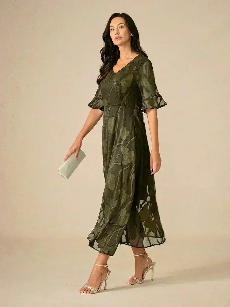 Robes maxi en dentelle avec volants