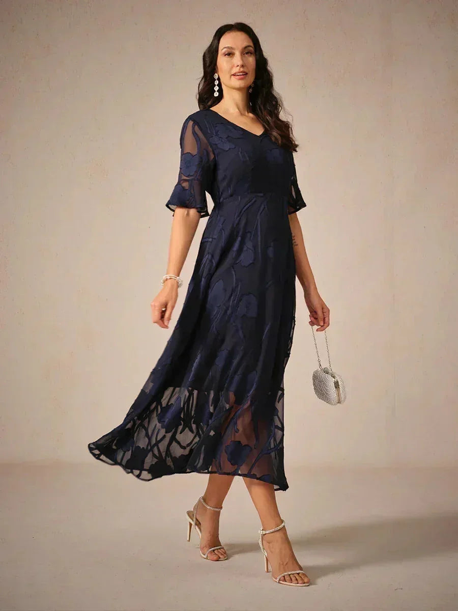 Robes maxi en dentelle avec manches douces