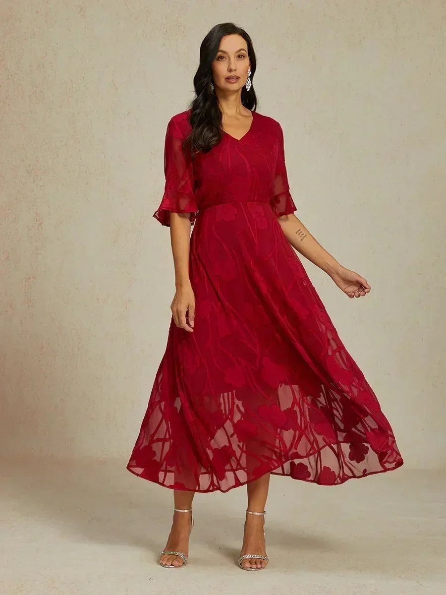 Robes maxi en dentelle avec manches douces