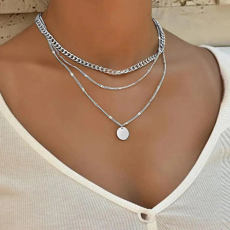 Pendentif élégant plaqué or et argent