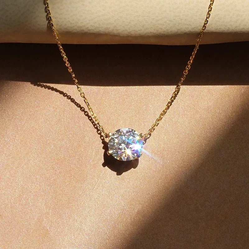 Pendentif solitaire élégant avec cristal