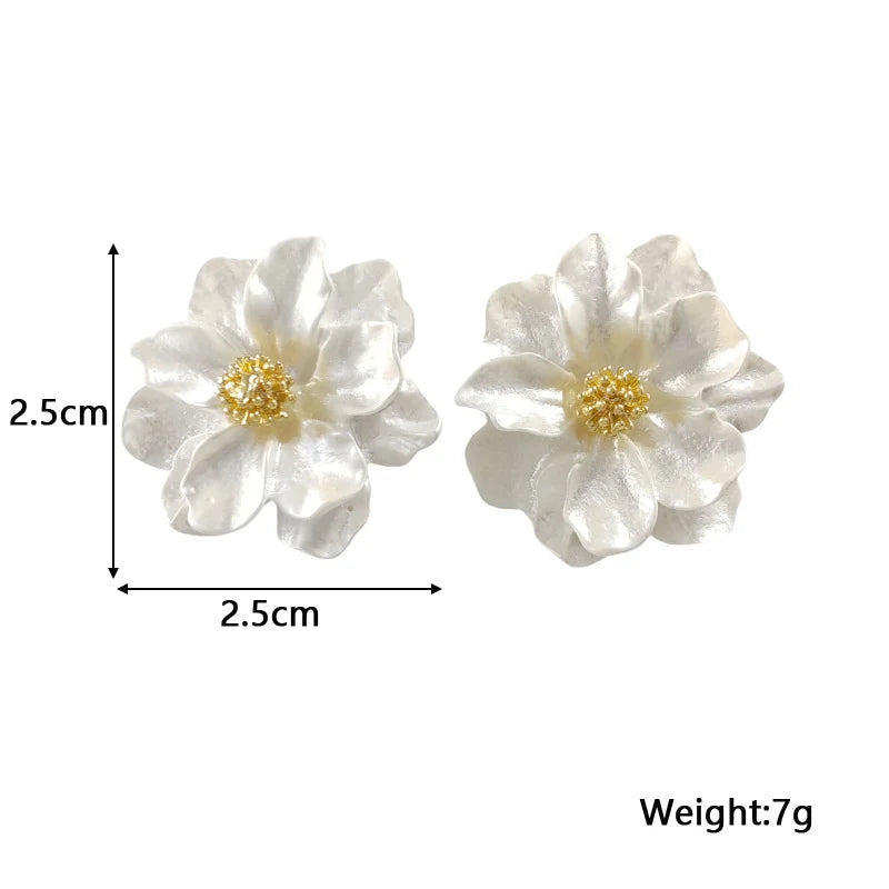 Boucles d'oreilles en acrylique blanc élégantes