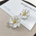 Boucles d'oreilles en acrylique blanc élégantes