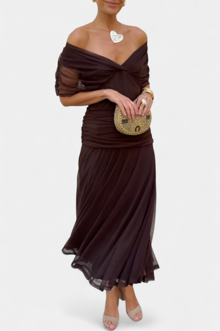 Florendra | Robe longue à fleurs avec col en V