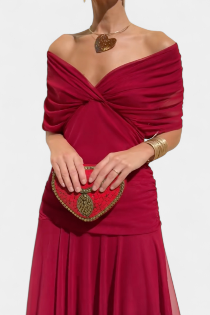 Florendra | Robe longue à fleurs avec col en V