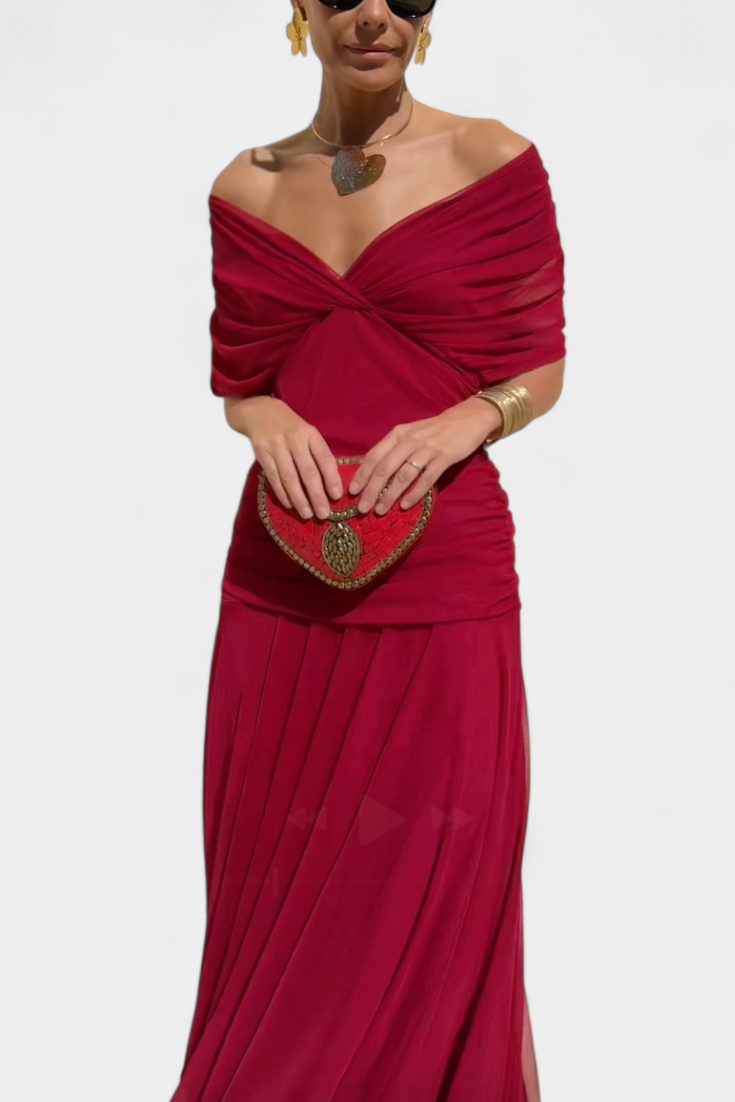 Florendra | Robe longue à fleurs avec col en V