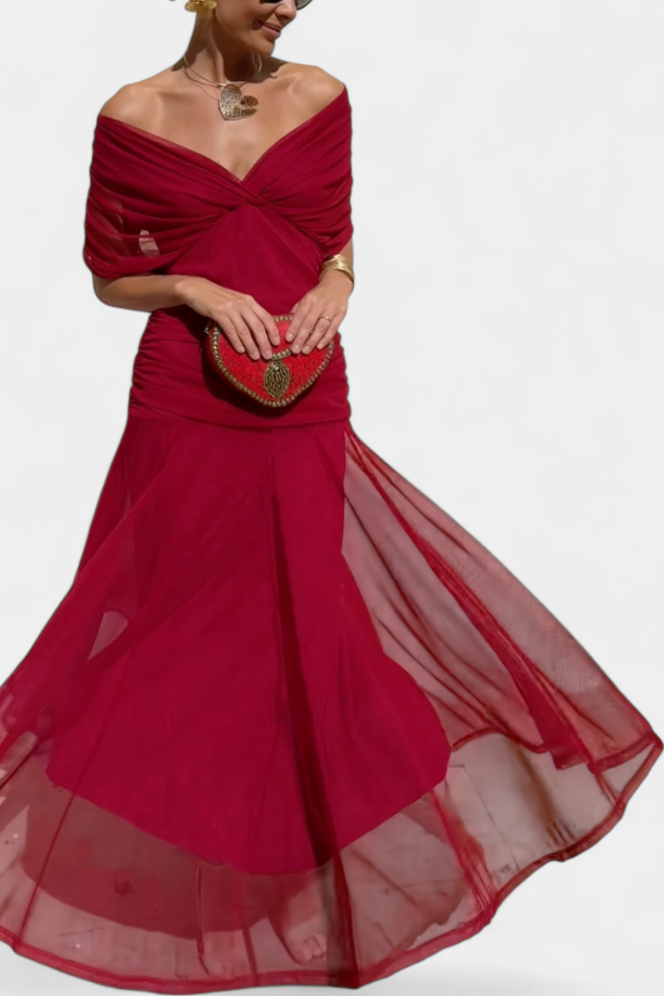 Florendra | Robe longue à fleurs avec col en V