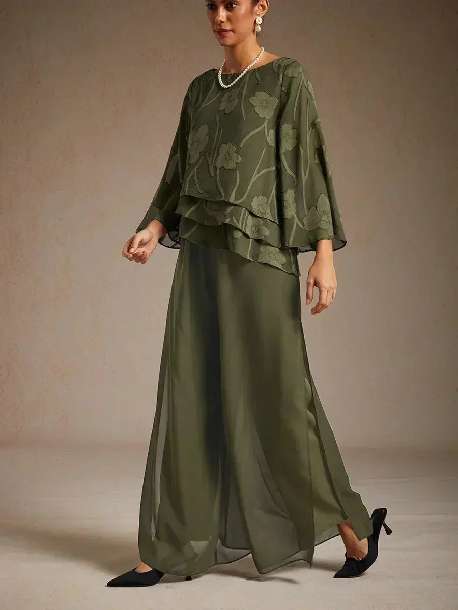 Pantalons droits avec une couche de chiffon