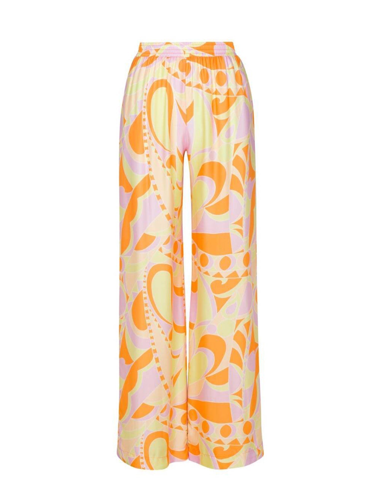 Pantalons larges avec imprimé graphique plage tropicale