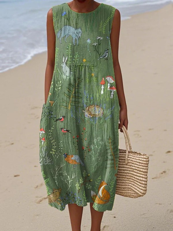 Sparanza | Robe midi forêt
