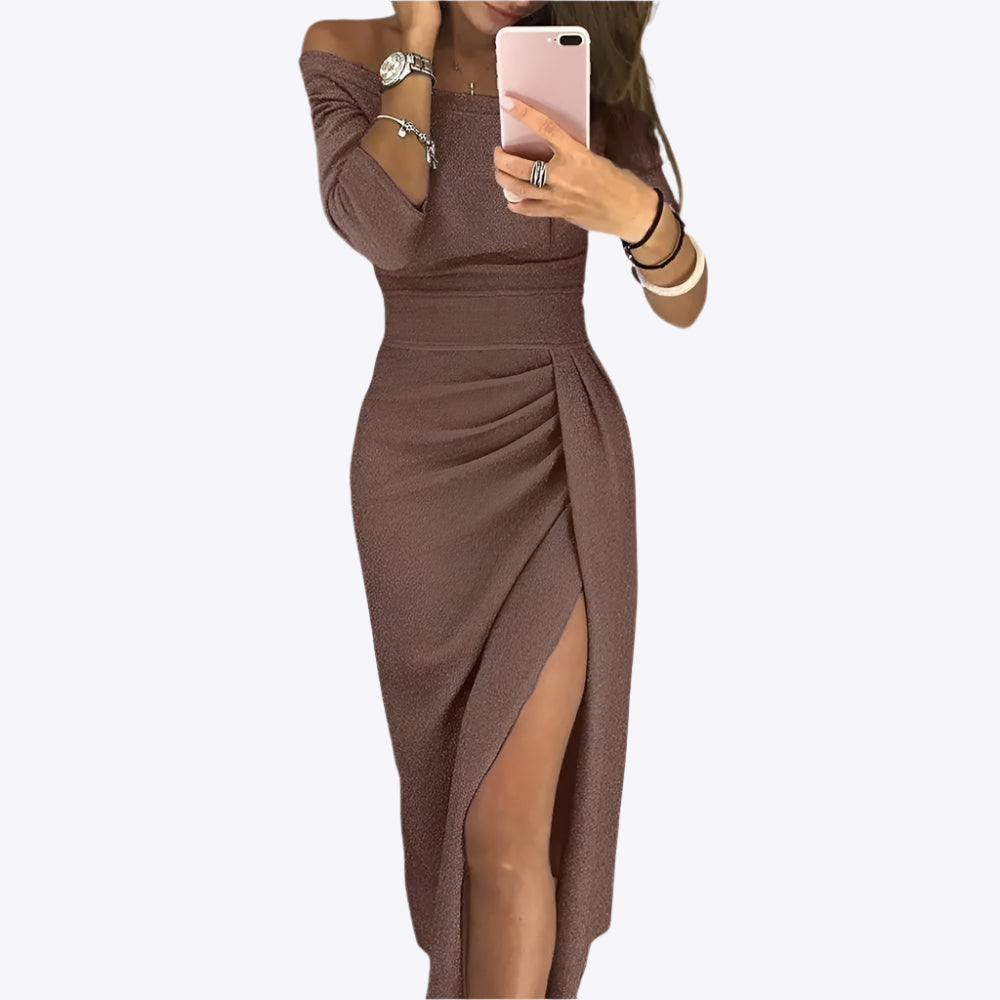 Sofia | Robe femme avec une finition brillante éblouissante