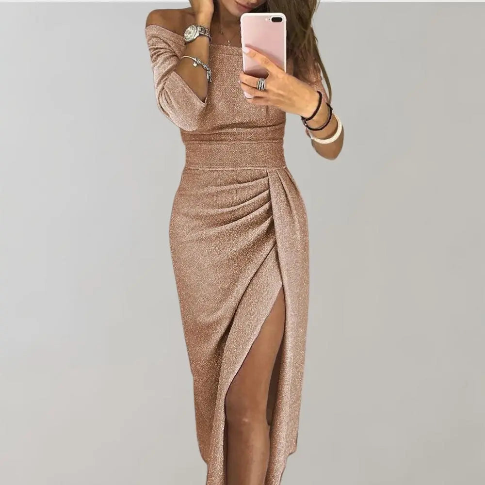 Sofia | Robe femme avec une finition brillante éblouissante