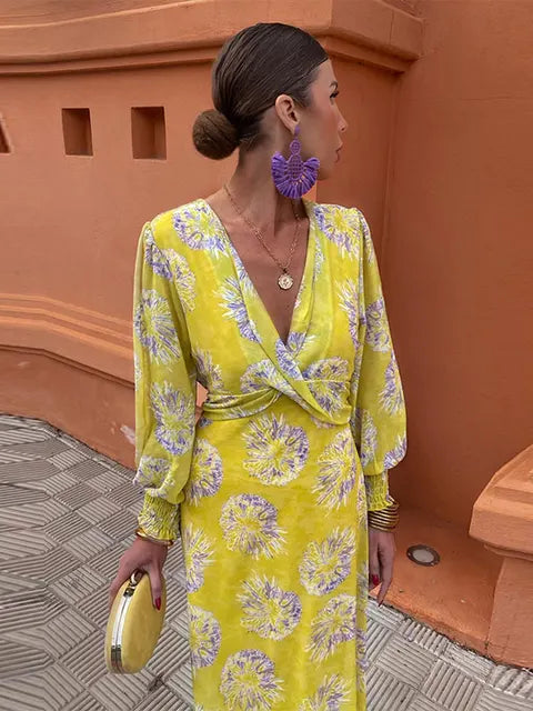 Vola - Robe midi femme avec imprimé tourné