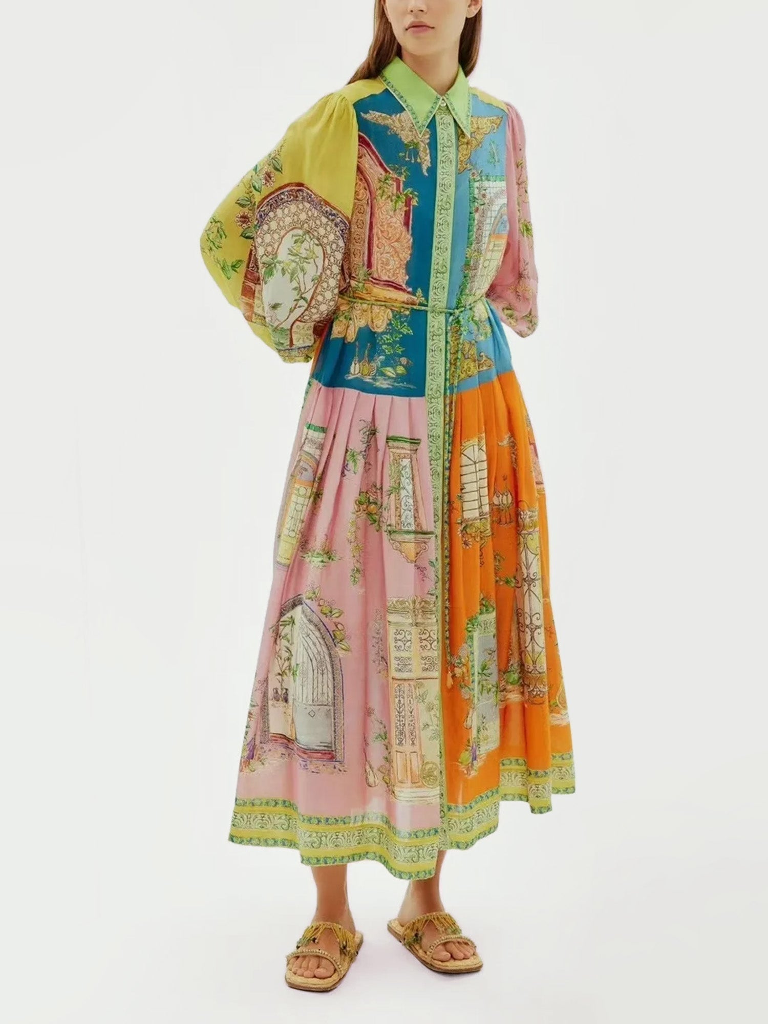 Robe midi imprimée inspirée du vintage