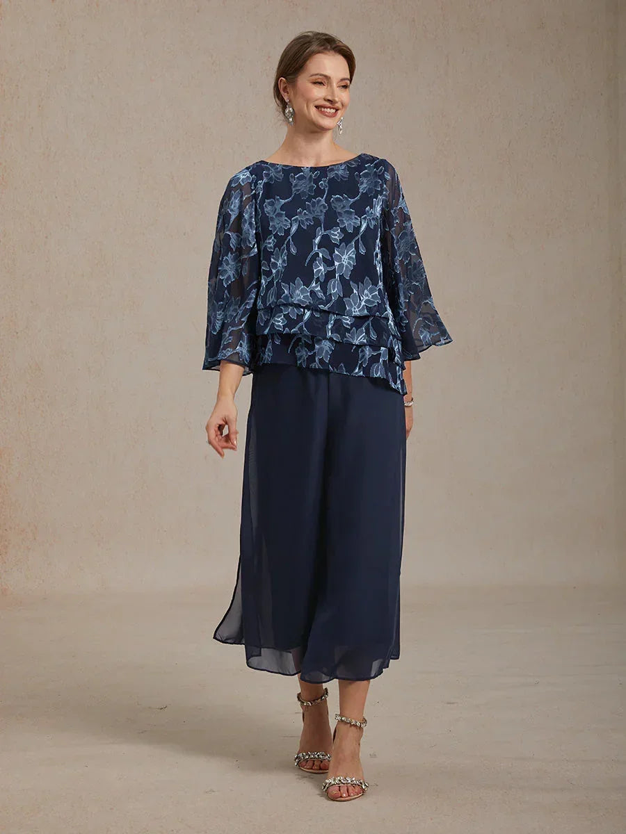 Chemise en chiffon floral avec col bateau