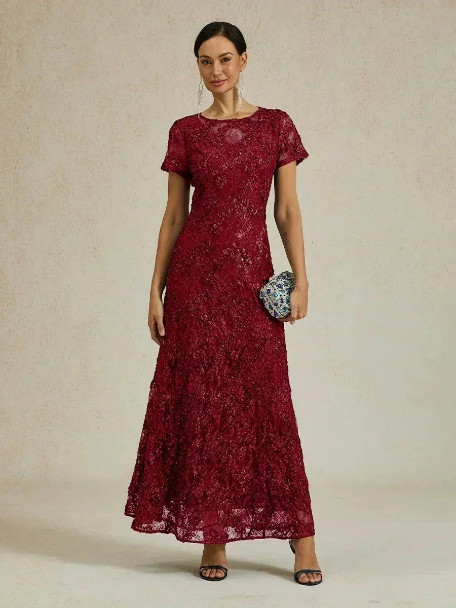Robes A-Line en dentelle avec des décorations de sequins