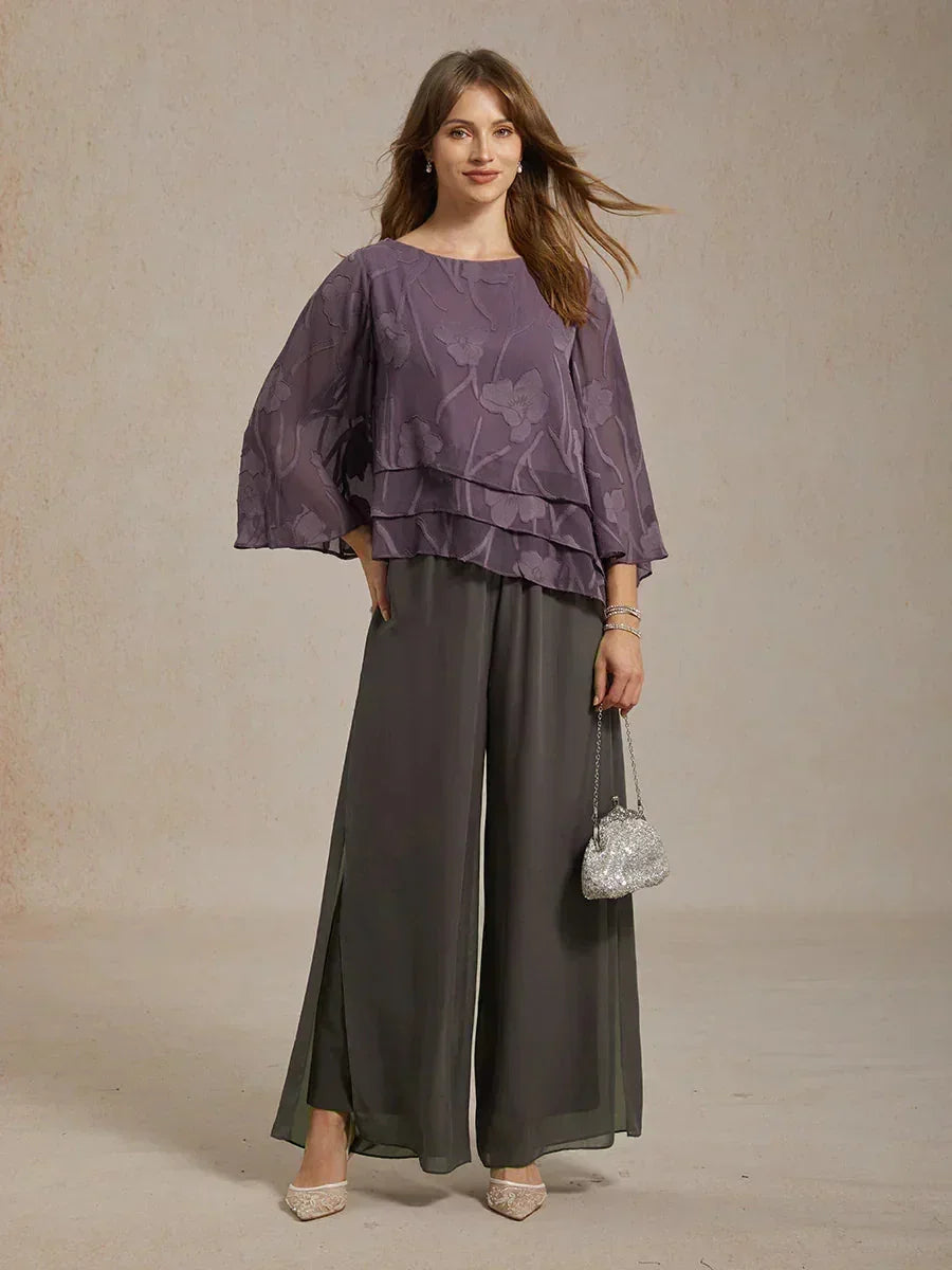 Pantalons droits avec une couche de chiffon