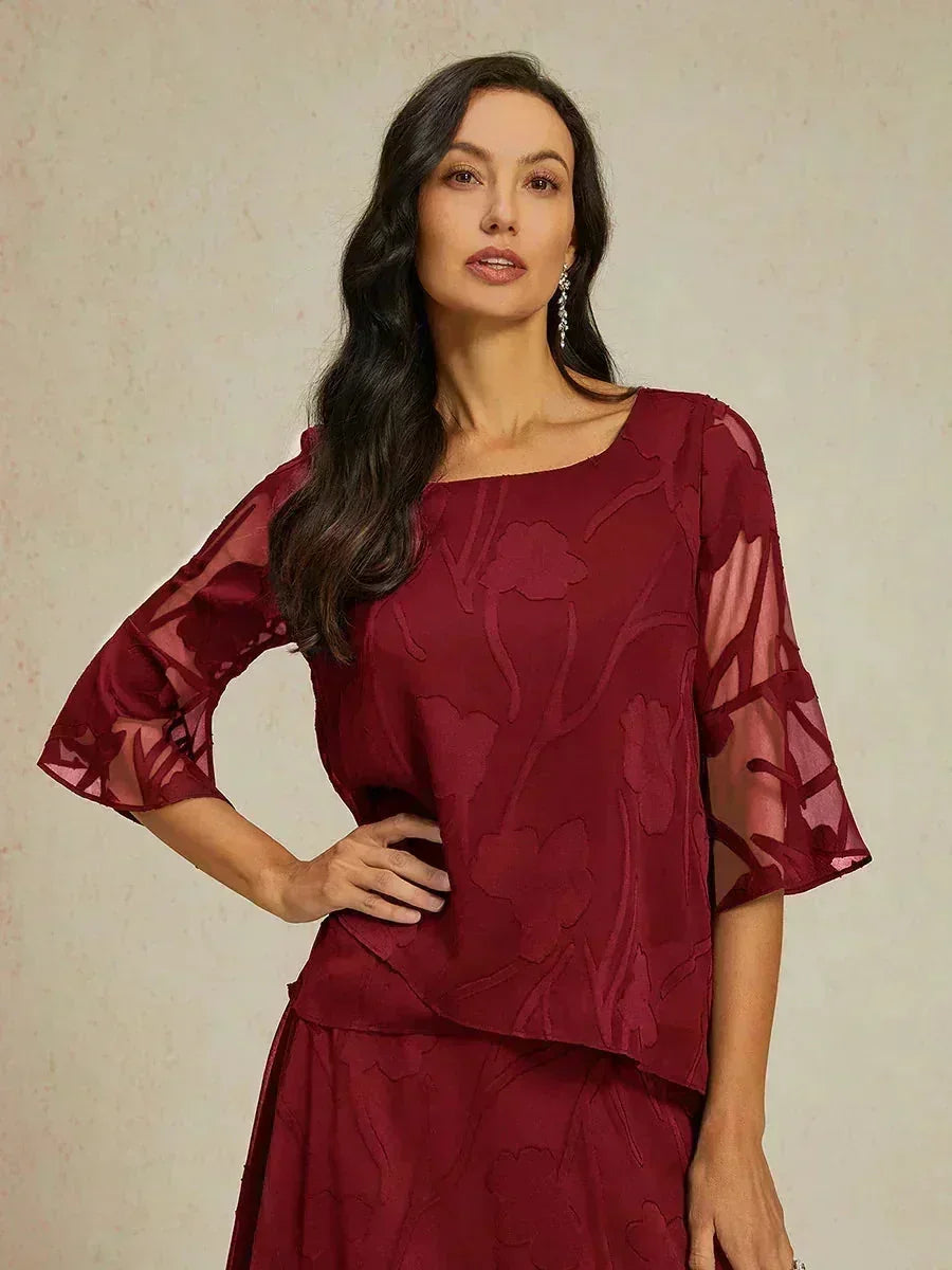 Blouse en chiffon avec des bords asymétriques