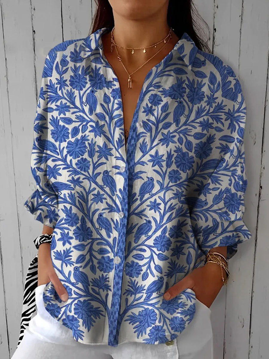 Frédérica | Blouse de jardin bleue