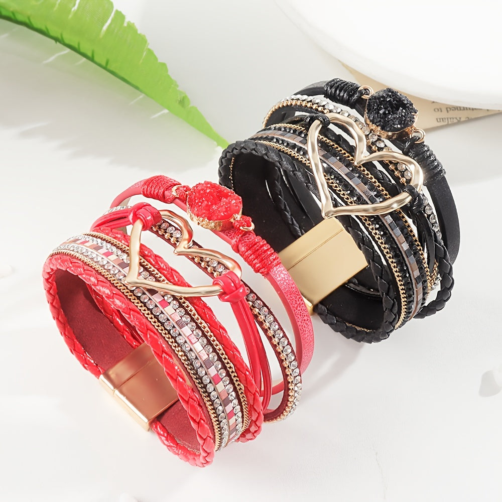 Bracelet boho multi-couches en cuir