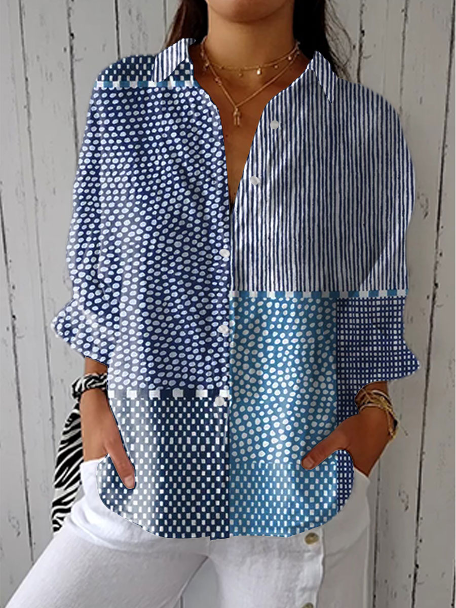 Fiora | Chemise Patchwork Océan