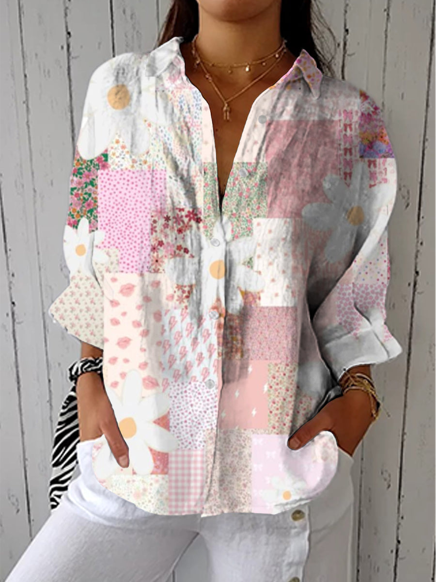 Fanny | Chemise Patchwork à Fleurs