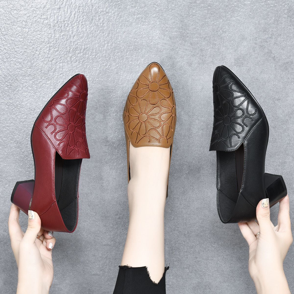 Broderin | Chaussures à talons décorées de fleurs
